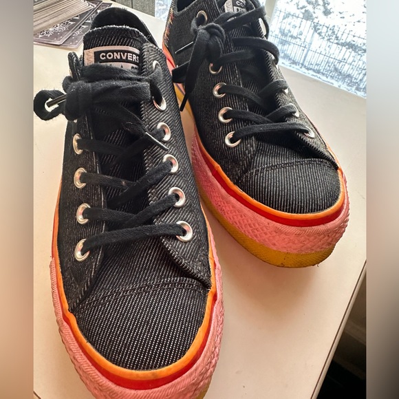 Converse Chuck Taylor All Star Rainbow Platform Black Denim Limited Edition 2020 - Picture 4 of 12